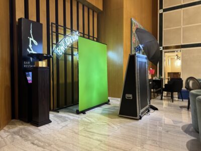 Magic mirror booth at an event