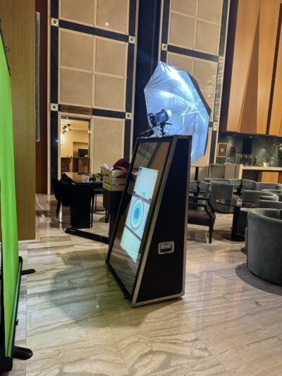 Magic mirror booth at an event