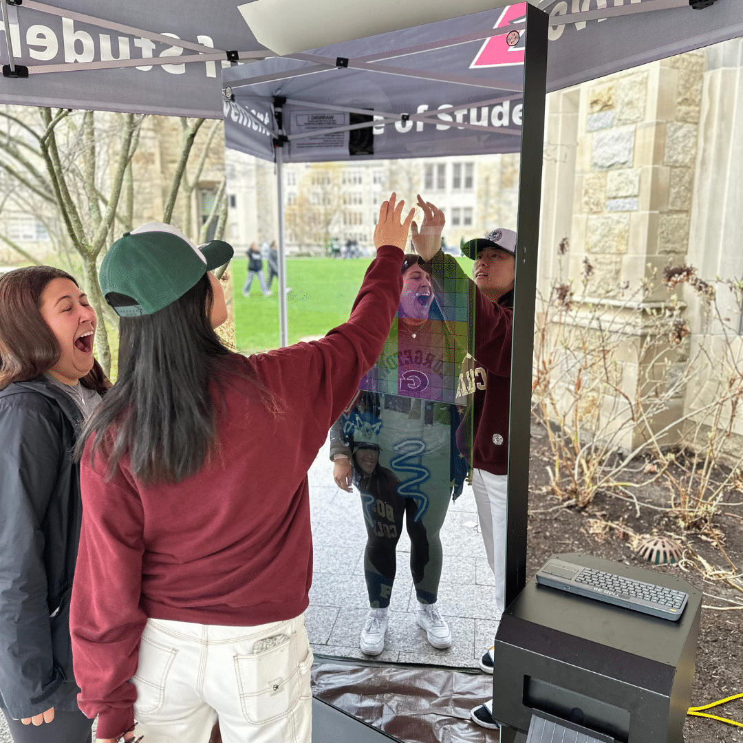 Tower Mirror Booth at an event