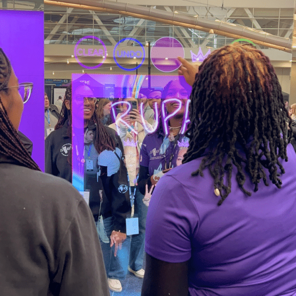 Tower Mirror Booth at an event